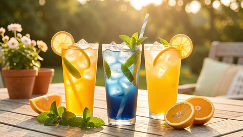 Summer iced drinks on patio - monk fruit sweetener for summer