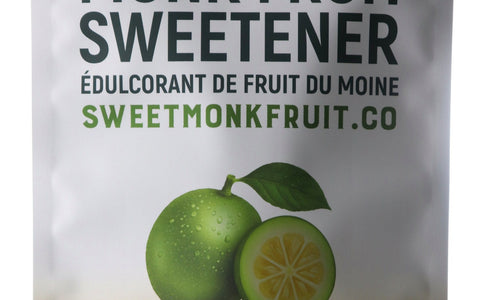 SweetMonkFruit powder with monk fruit and tapioca ingredients represented