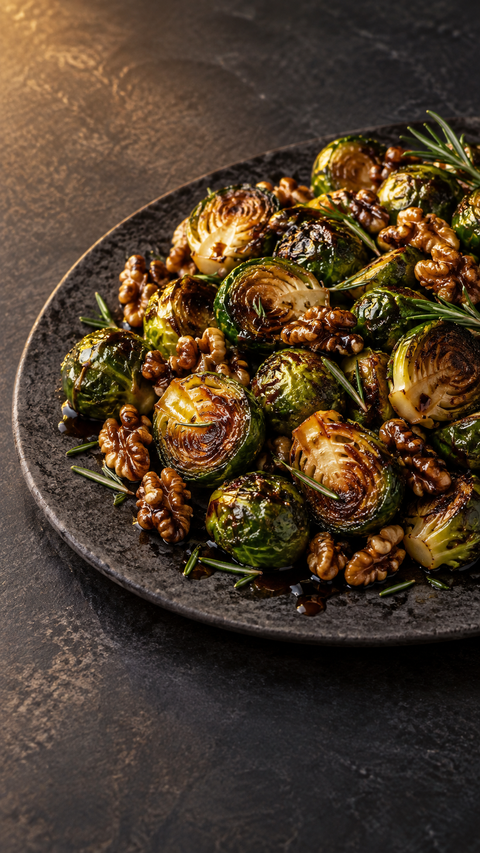 Rosemary-Balsamic Brussels Sprouts — SweetMonkFruit recipe