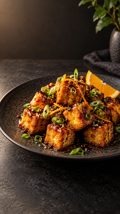 Chili-Orange Tofu Bites — SweetMonkFruit recipe