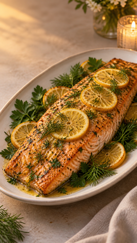 Lemon-Herb Salmon with Citrus Glaze — SweetMonkFruit recipe