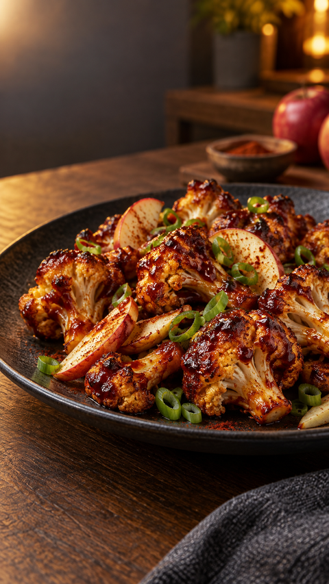 Smoky Apple BBQ Cauliflower — SweetMonkFruit recipe