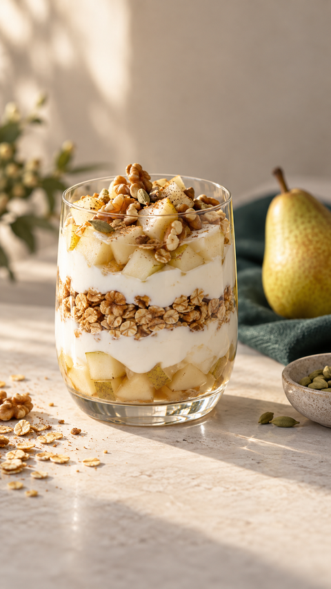 Pear-Cardamom Yogurt Parfaits — SweetMonkFruit recipe