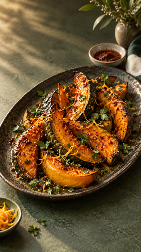 Orange-Harissa Roasted Squash — SweetMonkFruit recipe
