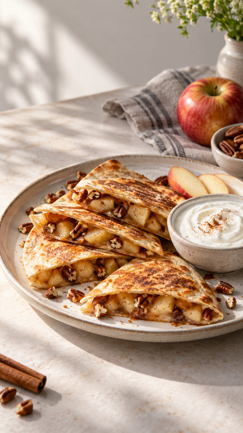 Apple-Pecan Breakfast Quesadillas — SweetMonkFruit recipe