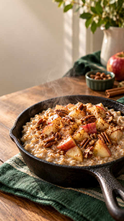 Apple-Cinnamon Skillet Oats — SweetMonkFruit recipe