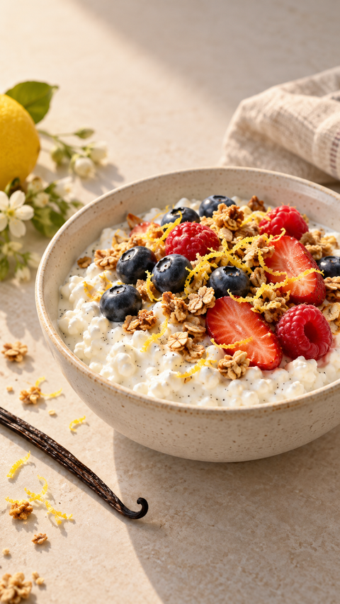 Vanilla Berry Cottage Cheese Bowl — SweetMonkFruit recipe