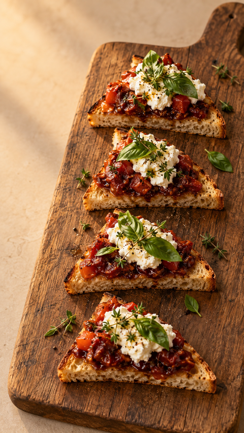 Tomato-Balsamic Jam Toasts — SweetMonkFruit recipe