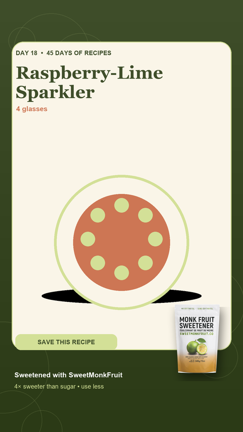 Raspberry-Lime Sparkler — SweetMonkFruit recipe hero