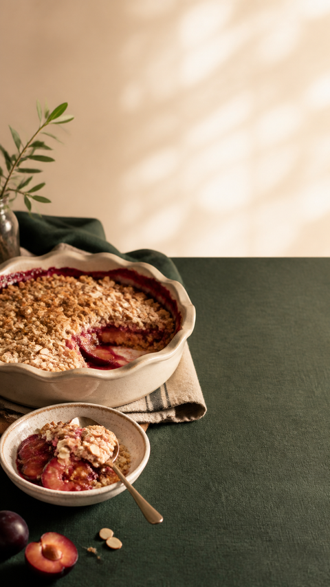 Plum-Almond Crumble SweetMonkFruit recipe hero