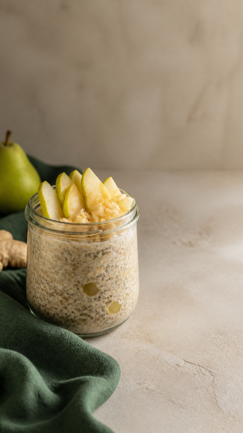 Pear Ginger Chia Cup SweetMonkFruit recipe hero