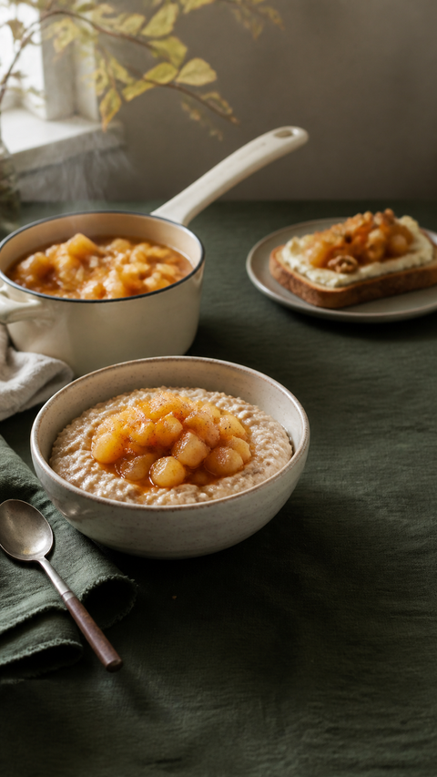 Warm Ginger Pear Compote SweetMonkFruit recipe hero
