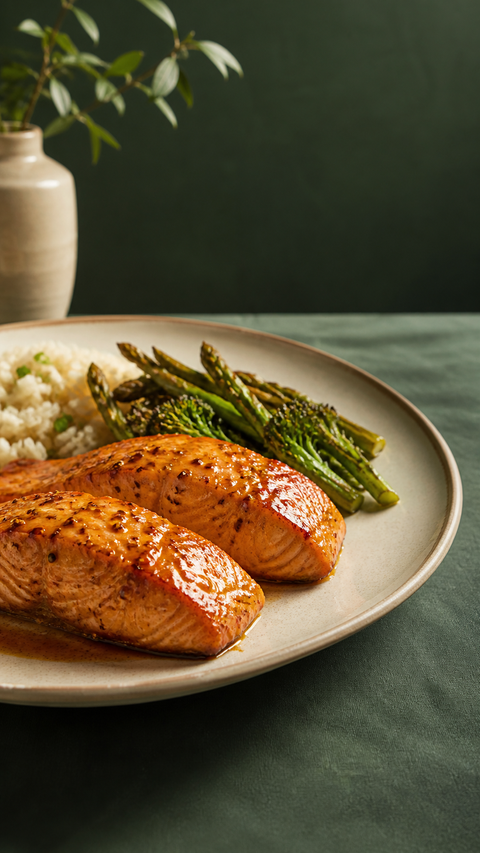 Orange Dijon Glazed Salmon SweetMonkFruit recipe hero