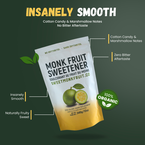 Pure Monk Fruit Sweetener – No Erythritol