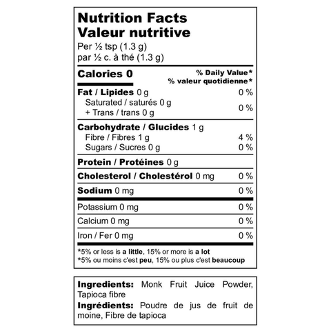 Pure Monk Fruit Sweetener – No Erythritol